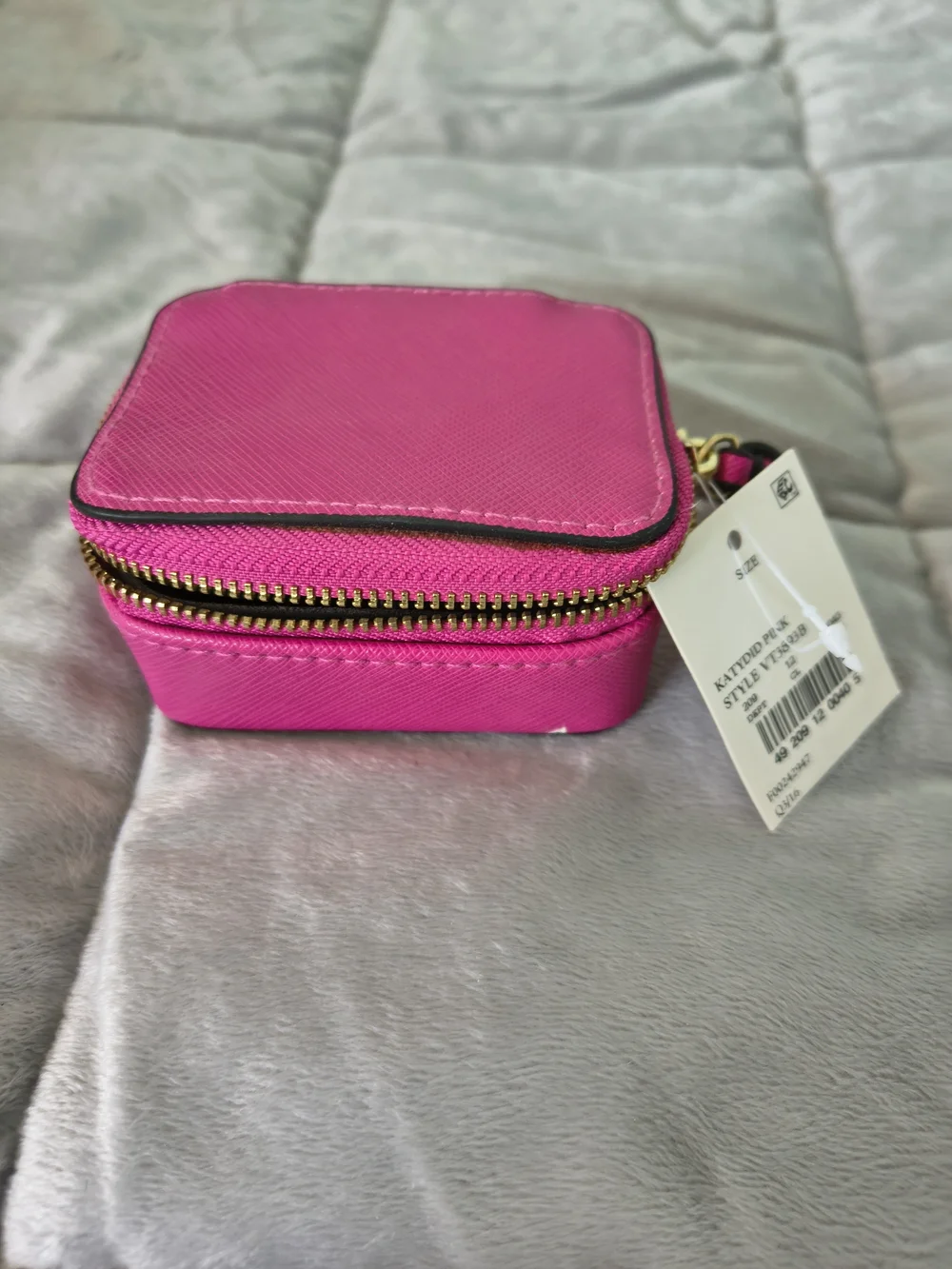 Compact Hot Pink Jewelry Holder Travel Case